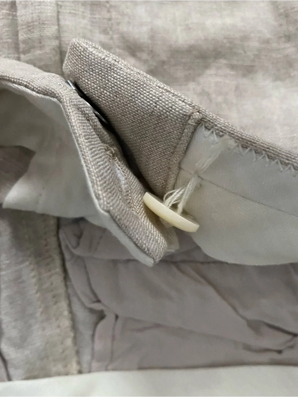 J.Crew Essential 100% Linen Wide Leg Pants Size 0 Beige High Rise Minimalist